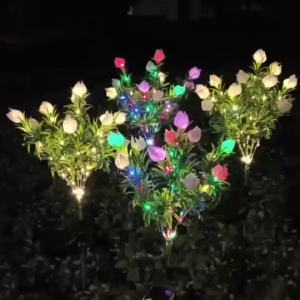 Solar Gardenia Light Garden Outdoor Waterproof LED Landscape Lamp For Christmas Lawn Halloween Cemet