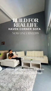 [FREE INSTALLATION] I HOME HAVEN Premium Corner Sofa | Adjustable Backrest & Armrest | 4 Seater Push Back