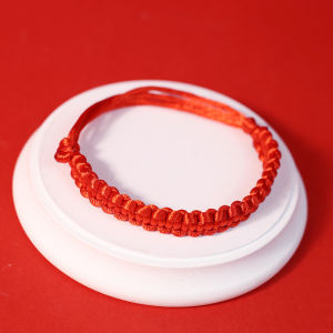 YyBling Handmade Adjustable Red String Pet Collar for Small Dogs Cats uspicious Chinese Knot Woven Charm Collar Kitten Puppy Neckwear