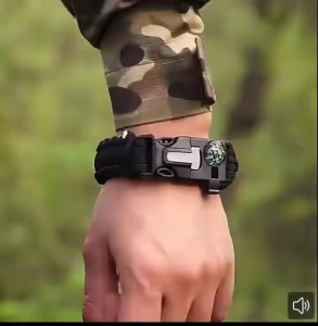 Multifunctional five-in-one wrist compass survival wristband outdoor emergency rescue wristband