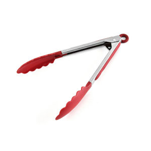 9 inch Heat Resistant Nylon Stainless Steel Kitchen Tongs Food Tongs for Cooking BBQ Grilling Baking Serving