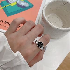 Bestella💗COD Cincin Bentuk Jam Tangan Unik Cincin Berlapis Perak Perhiasan Kreatif