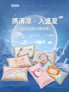 Natural Ice Vine Silk Pillowcase Latex Pillow Core Cover Washable Children Baby Summer Pillow Towel Single Person Bedding