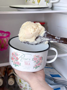 Food Grade Kitchen Pig Fat Jar Heat Resistant Oil Pouring Container with Lid Spice Storage Box Enamelware Universal Use