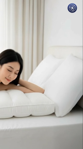 Orientas Haru หมอนเพื่อสุขภาพ เทคโนโลยี Tripple Wave รองรับต้นคอ กันตกหมอน ออฟฟิศซินโดรม กันไรฝุ่น เย็นสบาย ผลิตจาก ไมโครคอมเพล็กซ์ไฟเบอร์