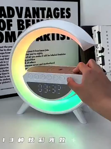 Ready Stock Multifunction Besar G RGB Speaker Lampu Atmosfera + Pengecas Wireless + Bunyi Power Atmosphere Light Bluetooth Speaker G