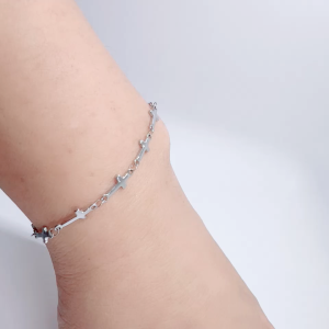 FondJewel Premium Stainless Steel 316 Designer Multi Cross Link Bracelet With Extension