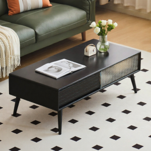 WEISHA | Living Room Retro Black Wooden Tea Table