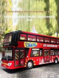 Large Alloy Double-Deck Bus Model Toy