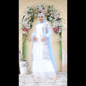 JD REALPIC Outer Tunik Cardi Aliyah Fashion Pakaian Wanita Bahan Tile Brukat Bordir