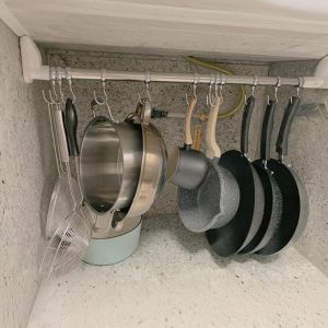 Stainless Steel Kitchen Pot Holder Cabinet Internal Knife Board Spoon Shovel Pot Hanger Rack Modern Simple Style Storage Shelf