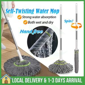 Mop lantai Twist mop / Easy Spin Mop / Microfiber Cloth Mop Head Twist Mop Water Locking Mop No Hand Wash Lantai Magic Serbaguna