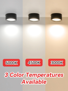 CANMEIJIA Tricolor Pin Light Surface Mounted Downlight 3 Color LED Christmas Ceiling Light Modern 5W/10W/15W/25W Wood Grain Lamp for Corridor Living Room Indoor Lamp