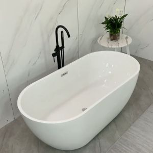 Premium Freestanding Oval Acrylic Bathtub Hotel Luxury Bathtub Tab Mandi High Quality Bathtub Hotel Adult Stand Alone Bathtub 浴缸 (21-28 Days Delivery)