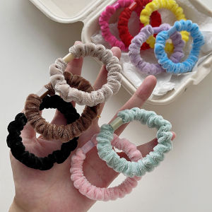 ยางรัดผมผ้ากำมะหยี่สีทองยืดหยุ่นสูงสำหรับผู้หญิง เครื่องประดับผมสไตล์เรียบง่ายและทันสมัย ยางรัดผมแบบพื้นฐานที่ขายดี