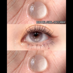 {Bán chạy}1 Cặp Kính áp tròng BRAZILGIRL-ICEGRAY sử dụng 12 tháng 14.0mm làm cho đôi mắt to hơn EYESHARE