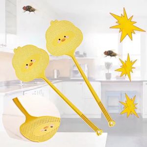 [ READY STOCK ] 1pcs Little yellow Duck Fly Swatter Durable Mosquito Killer with Long Thick Handle Cartoon Design