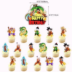 Bạt Tiệc Dragon Ball Z Goku Bánh Trang Trí Bong Bóng Cờ Chủ Đề Bàn Tiệc Phim Hoạt Hình Trang Trí Không Khí Phổ Thông
