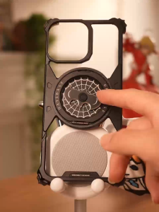 OATSBASF Metal Bat Phone Case with 360° Rotate Magnetic Finger Spinners Bracket for iPhone 16 Pro Max/16 Pro