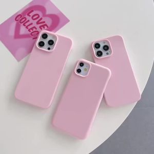 Pink Semi Shockproof Protective Phone Case for iPhone 11 12 13 14 15 16 17 Pro Max Ultra Thin Durable Soft Silicone Cover