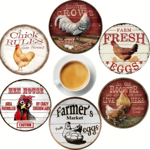 6 Letter/Animal-Themed Wooden Anti-Slip and Heat-Insulating Coasters New Years Party Gifts for the Living Room and Kitchen