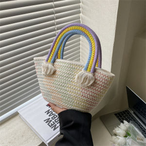 Túi Xách Nhỏ Hình Quả Bóng Cotton Thủ Công Dễ Thương Túi Đi Biển Túi Xách Nữ Túi Đeo Vai Thường Ngày Túi Xách Vải Canvas Phong Cách Hàn Quốc