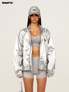 SMFK | Stylish Interstellar Design Casual Outdoor Jacket Silver Loose