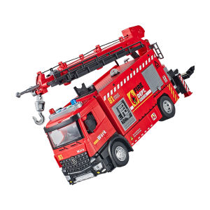 MABAOMABAO | Đồ Chơi Xe Cứu Hỏa Hợp Kim với Chức Năng Phun Nước và Thang Cứu Hộ