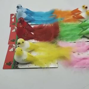 3Pcs Artificial Red Birds Imitation Birds Clip-On Cardinals Feathered Birds Christmas Tree Ornament Foam Xmas Home Garden Decor