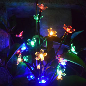 Solar Energy Floor Outlet Cherry Tree Courtyard Decoration Ambience Light House Garden Warm Light Colorful Light Dark Automatic Light Rain-Proof