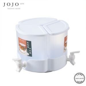 JOJOS L. Rotating Water Bucket with Faucet Three Grids Fruit Refrigerator Water Bucket Fresh Style Nordic Plastic 3L above