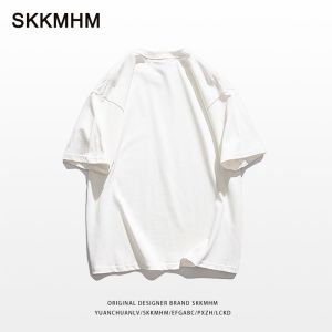 Summer Butterfly Knot Design Pure Cotton Short Sleeve T-Shirt Womens American Letter Print Splice Base Shirt Top