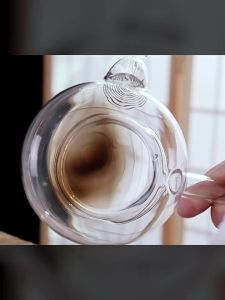 MIANXIAOCHENG | Heat-Resistant Flower Tea Pot With Filter Side Handle Flat Bottom Alcohol Lamp And Direct Fire Compatible