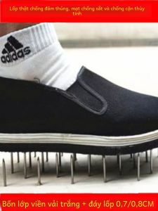 Giày Vải Nam Đế Dày Chống Trượt Chống Thủng Giày Bảo Hộ Lao Động Giày Vải Một Bước Làm Việc Tại Nhà Máy Xe Đạp Chất Liệu Cao Su