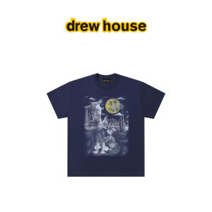 Full Moon Howling Wolf Print Cotton T-Shirt