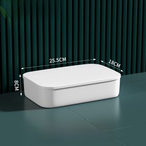 Plastic Storage Box with Lid for Living Room Miscellaneous Items Toy Snack Closet Home Use Organizer Basket Macaron Color