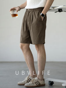 UBV | Cool And Breathable Ramie Lyocell Five-Point Shorts Men Elastic Waist