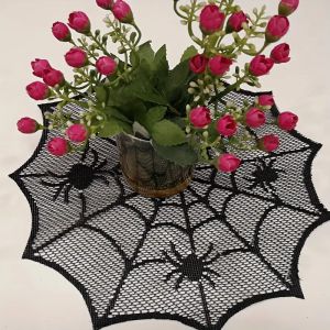 Purple lace polyester Halloween round placemats table decorative napkin cloth waterproof placemats home decorations gifts