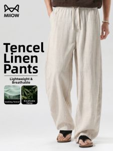 MiiOW | Summer Light Leisure Pants Tencel Loose Straight Wide Leg