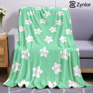 Beast Kingdom | Mint Green Cute Star Lightweight Microfiber Soft Christmas Fleece Blanket Warm Cozy Throw for Bed Sofa Office Travel All Season