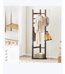 Modern Simplicity Real Wood Clothes Hat Rack Stand Office Bedroom Living Room Home Use Assembly Required Adult Oriented