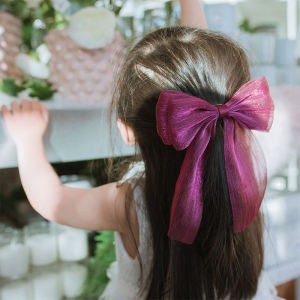 Girls Hair Accessories Big Bow Tie Ribbon Hair Clip Kindergarten Baby Girl Headwear Princess Style Childrens Head Ornament