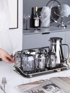 Set Teko Air Kaca Tebal Jug Picher Glass Kettle Air Kaca 7in1