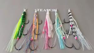 TEASER 2PCS/bag 6/0 8/0 HK025 Squid Slow Jigging Hook Gang Assist Hook UV Octopus Strength Sea Fishing Hook Inchiku Jig Lure