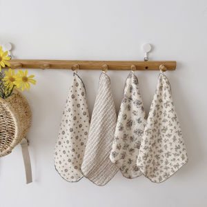 Pure Cotton Muslin Baby Towel Saliva Towel Handkerchief Thin Summer Class a Face Wash Towel Hand Towel Hanging Cute
