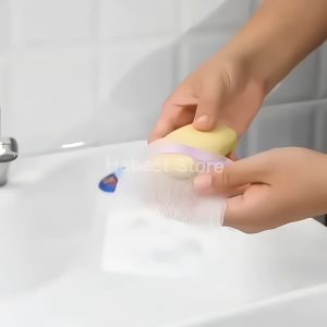 Bubble Foam Net Portable with Hanging Rope Mesh Cleansing Saver Bag for Home Random Color