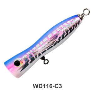 Mồi Câu Giả Bằng Gỗ TEASER WD116 80g Kiểu Popper Nổi Mặt Nước Dùng Cho Câu Cá Lớn Bằng Phương Pháp Trolling Trên Biển Thuyền Đại Dương Bãi Biển Sông Phong Cách Carpentry.