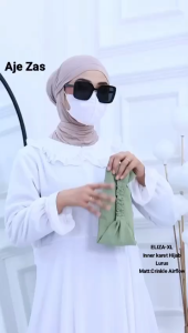 AJE ZAS - Hijab/Khimar/Kerudung Bergo Kode-ELIZA XL Inner Karet Hijab Instan Matt Crinkle Airflow