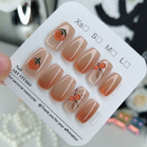 Short White Enhancing Nail Tips Adhesive Removable Handmade Cat Eye Nail Stickers False Nails Wearable Artificial Nails