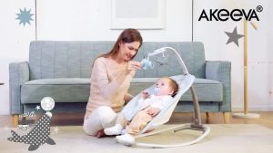 Akeeva Foldable Reclinable Newborn to Toddler Rocker Extra Big Size with Music and Vibrate (FUTTON)